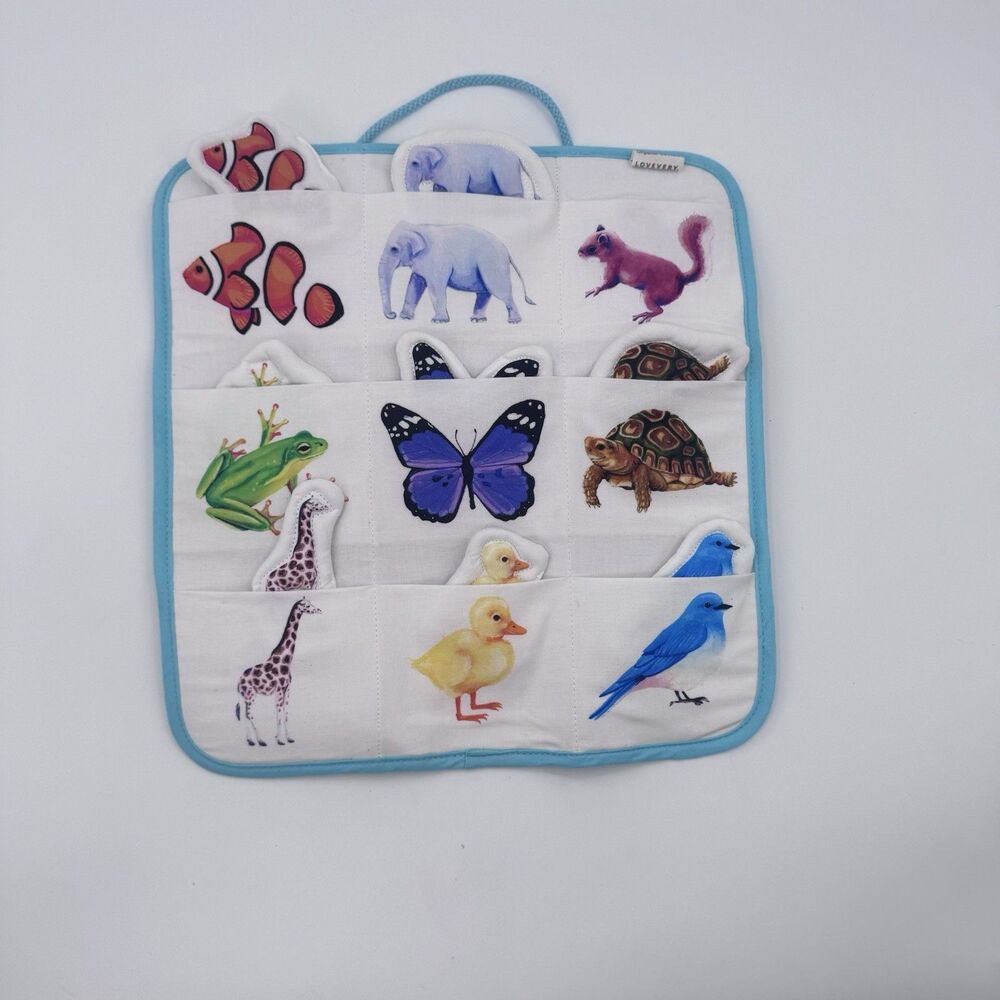 COMPLETE Lovevery Realist Play Kit 19-21Mo Quilted Critter Pockets Animals